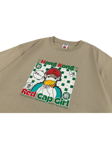 【預訂】新香冰廳 x RCG White & Green Gradient Tile T-Shirt (TS002-KHAKI) 「HONG KONG LIMITED」