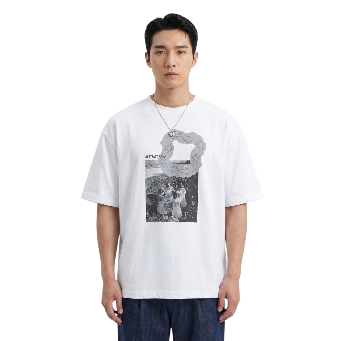 Abstract Fudge Circle Tee (White)