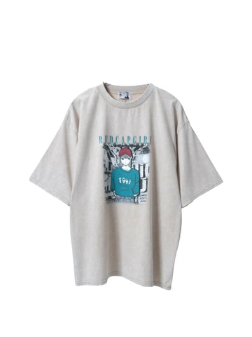RED CAP GIRL WASHED T-shirt
