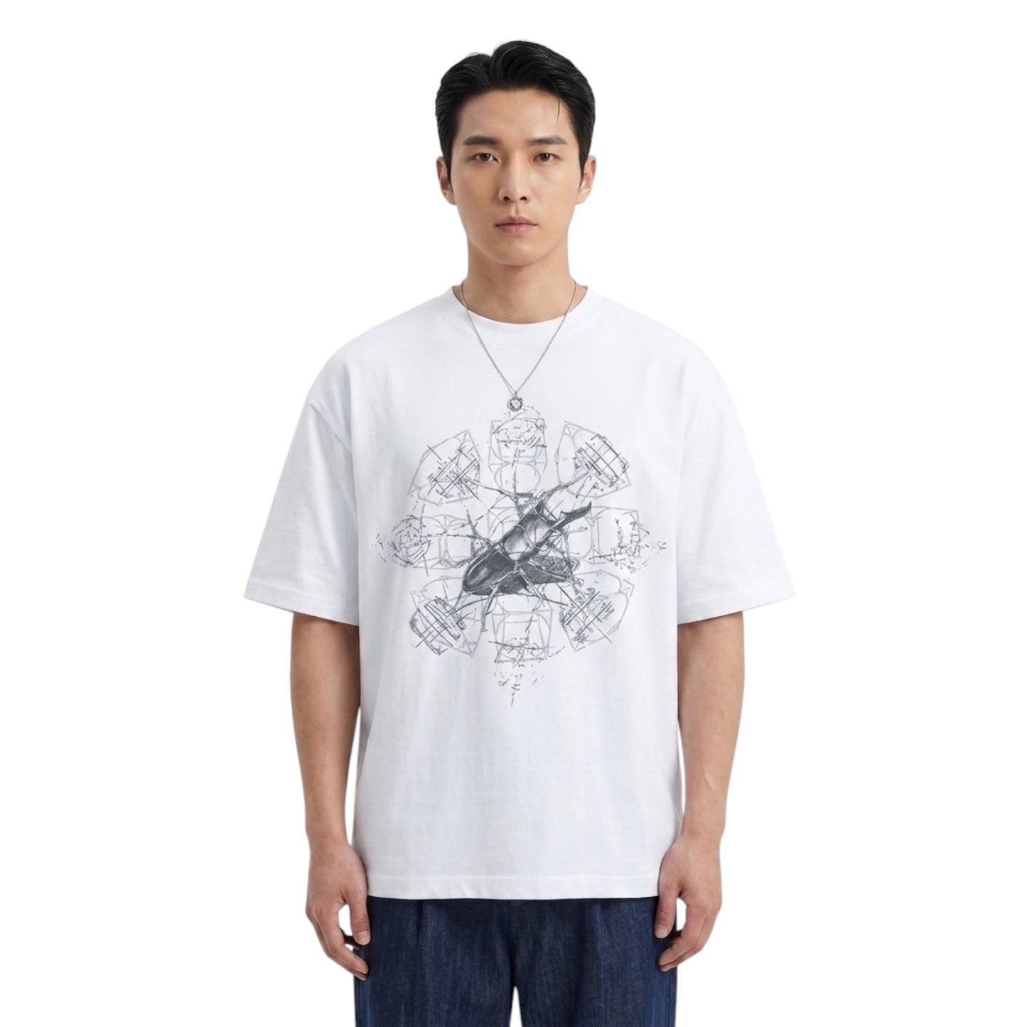 Abstract Fudge Beetle Tee (White)