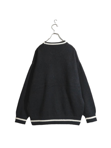 RED CAP GIRL Jacquard Crew Neck Front Knit