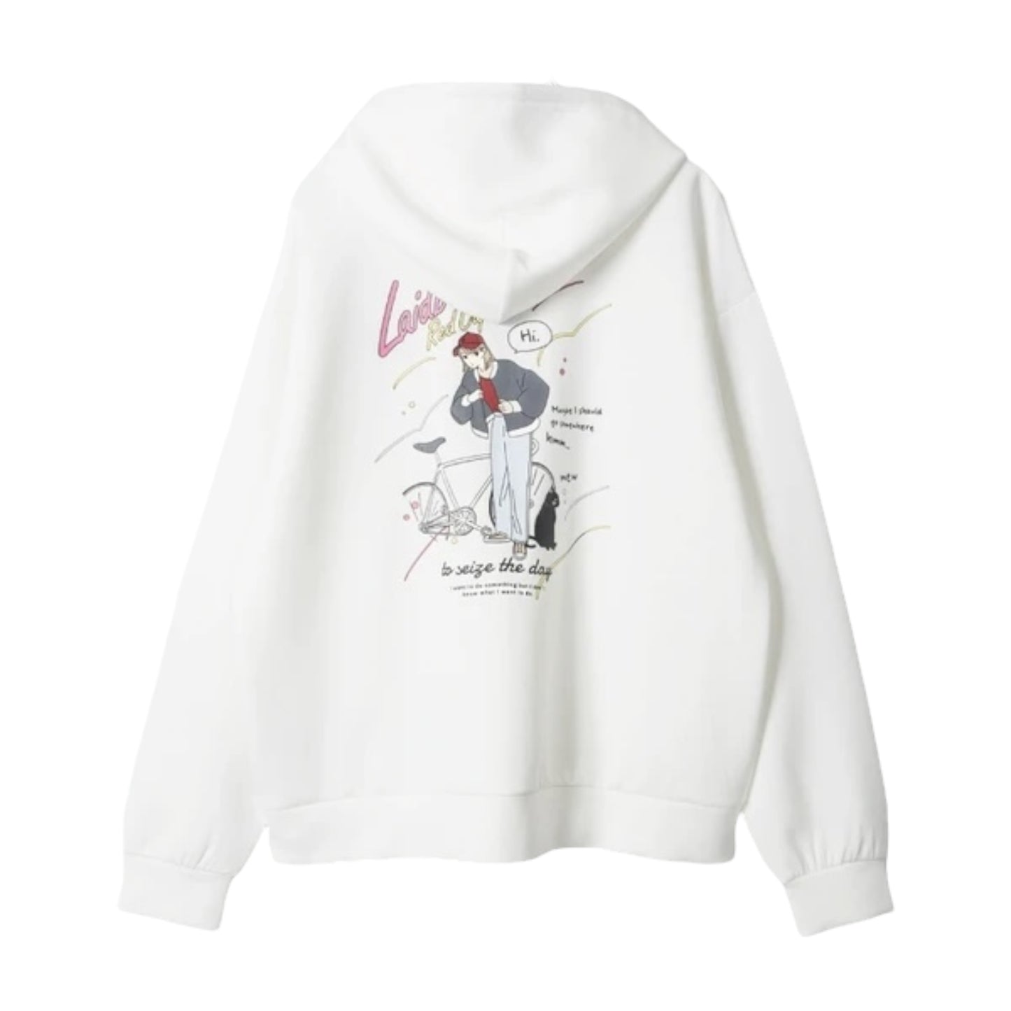 RED CAP GIRL Cardboard knit Silk Touch Back Print Zip Hoodie