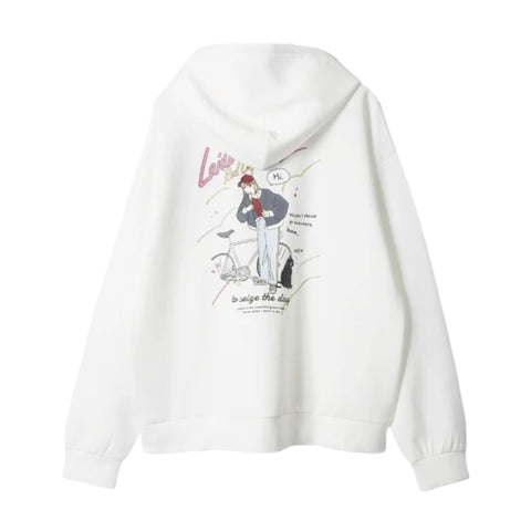 RED CAP GIRL Cardboard knit Silk Touch Back Print Zip Hoodie