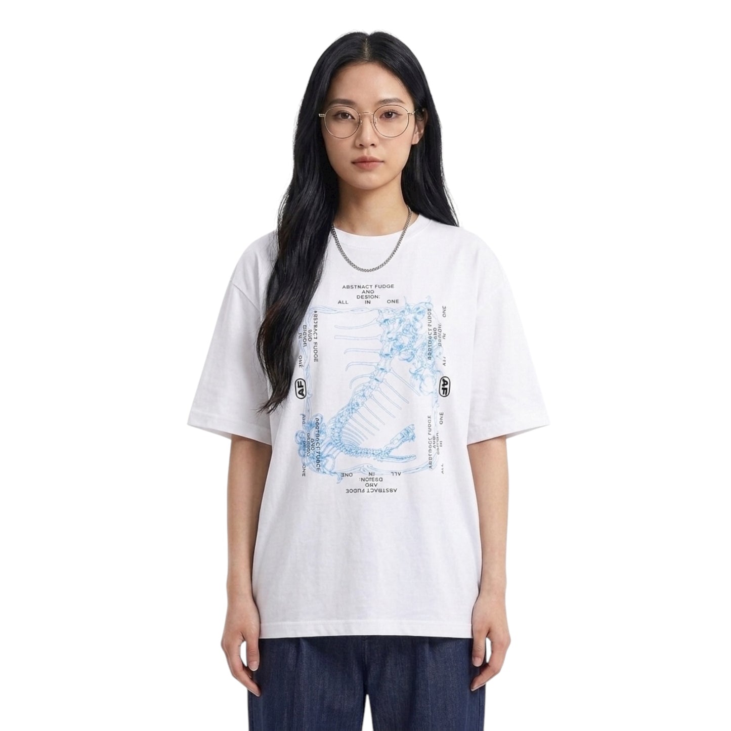 Abstract Fudge Bone Tee (White)