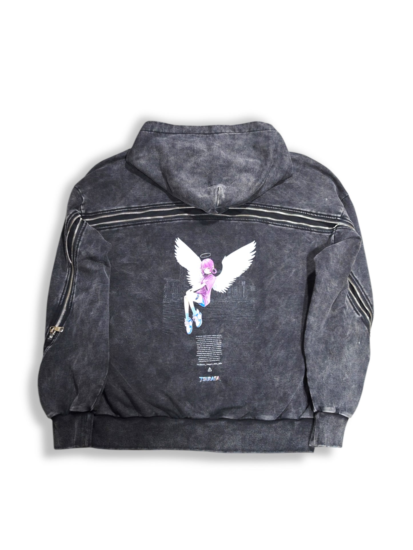 Tsubasa 3D TRAINEE ANGEL WASHED Zip Hoodie (Miu)