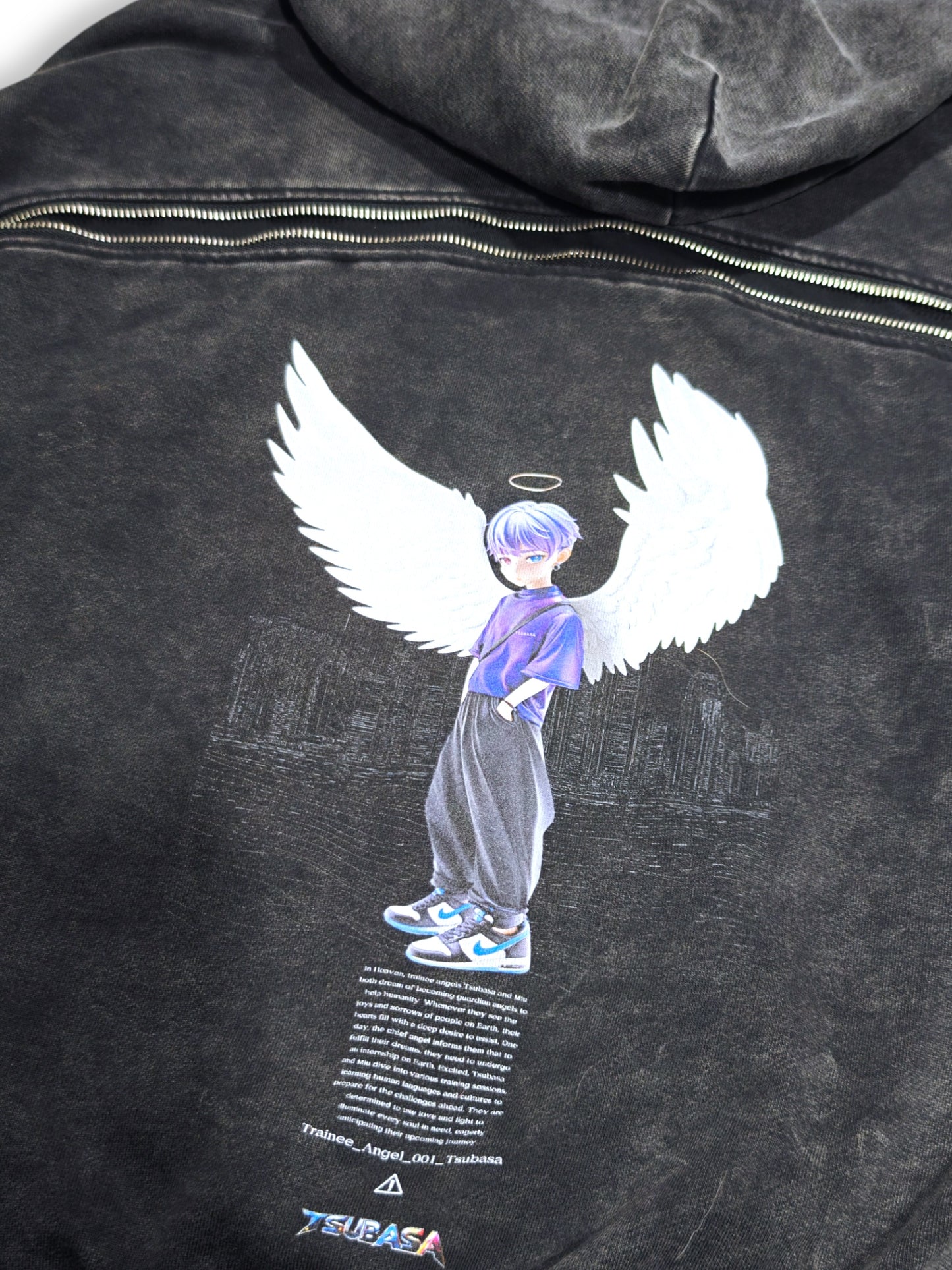 Tsubasa 3D TRAINEE ANGEL WASHED Zip Hoodie (Tsubasa)