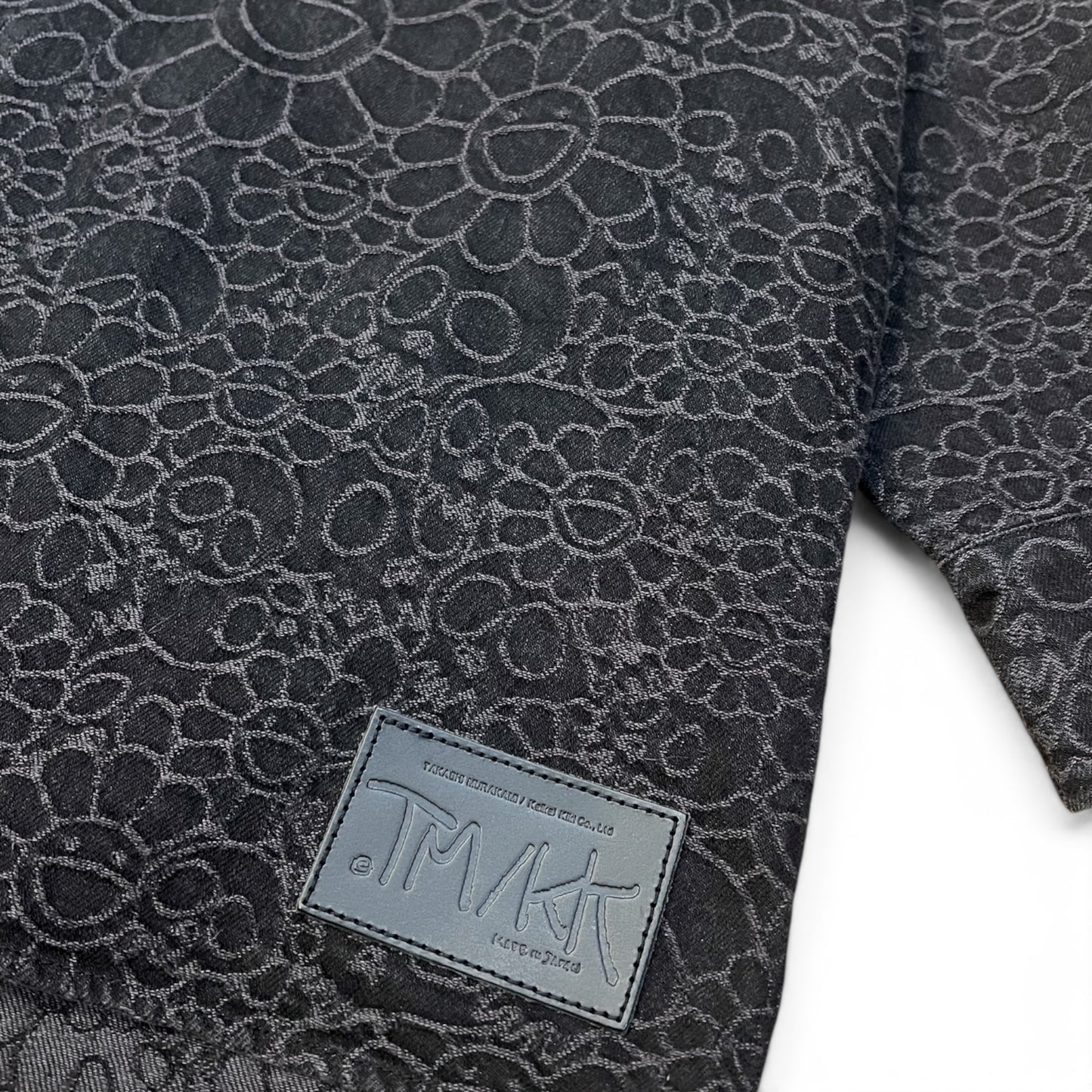 村上隆 Takashi Murakami Flowers and Skulls Jacquard Denim Haori Shirt (Black)