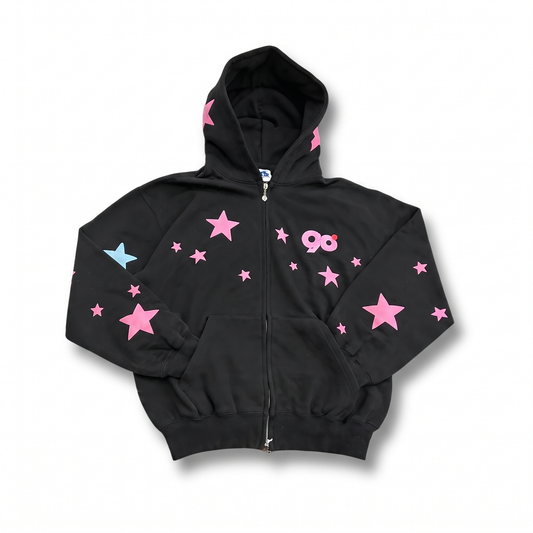 9090 90 Glow Star Allover Zip Hoodie