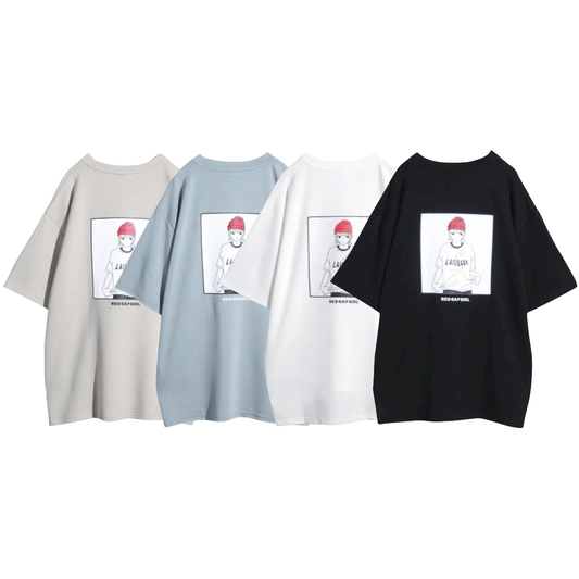 Red Cap Girl Laidback Gril Print Cool Touch T-Shirt