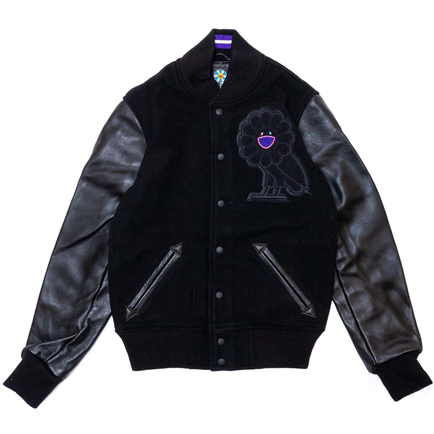 村上隆 Takashi Murakami x OVO Varsity Jacket (Black x Black)