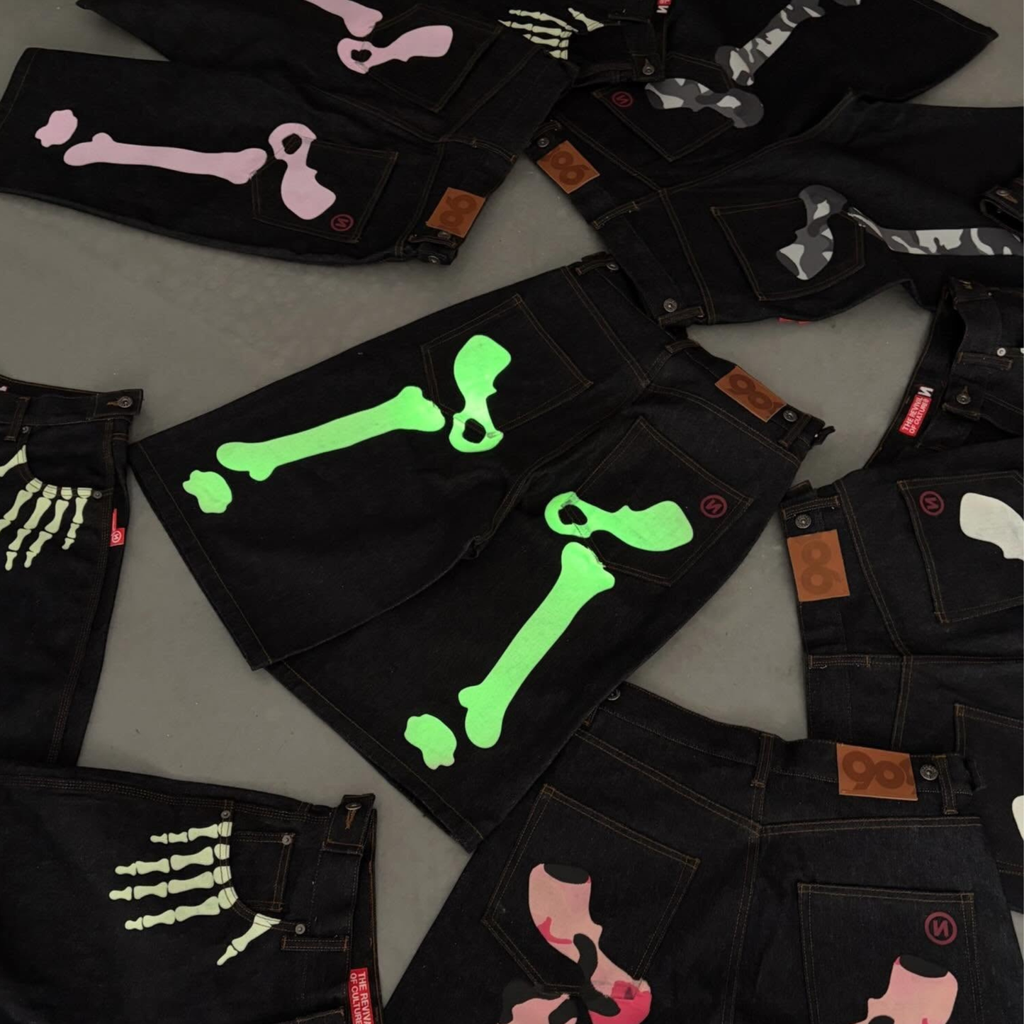 9090 Bone Hand Denim Jorts