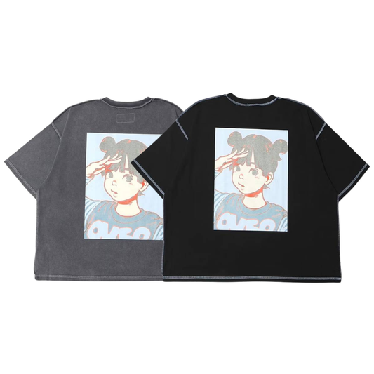 (預訂) Over Print Pop Art Pigment Tee Ver:19 *Glow in the dark (Black / Grey)