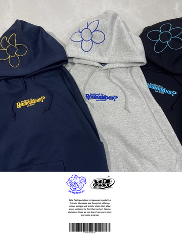 Remember. 3D Embroidery Flower Hoodie