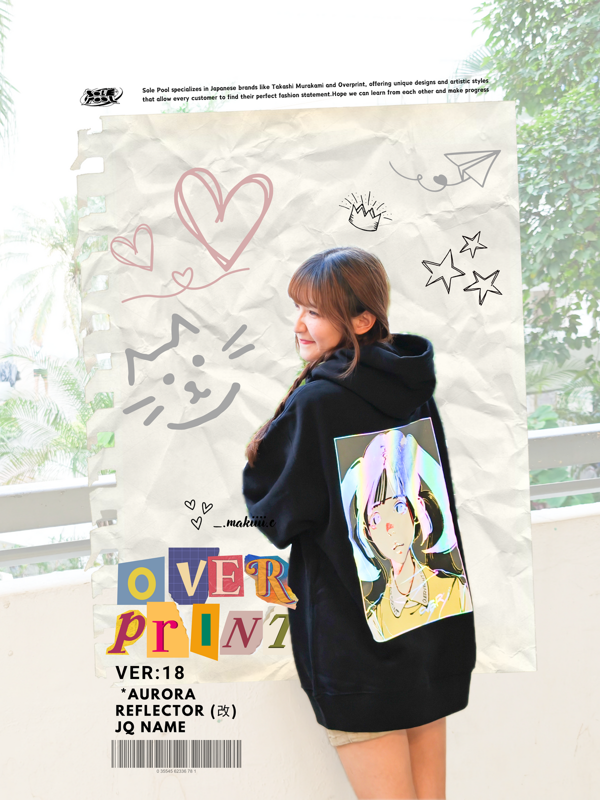 (預訂) Over print Pop Art Hoodie Ver:18 *Aurora Reflector (改) JQ Name