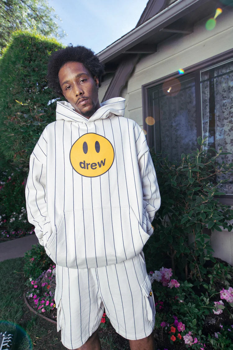 Drew House Mascot Hoodie Navy Pinstripe SOLE.POOL